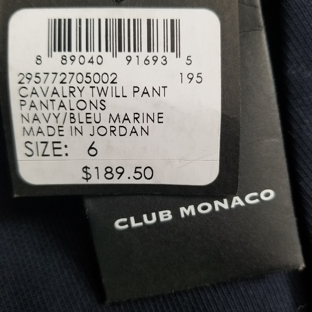 NWT Club Monaco Calvary Wide Leg Pant. Size 6 Navy Blue - Picture 5 of 13
